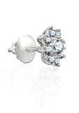 Silver Blooming Flower Studs