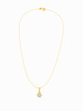 Golden Classic Flower Pendant with Link Chain