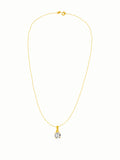 Golden Classic Zircon Pendant with Link Chain