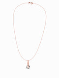 Rose Gold Modern Solitaire Pendant with Link Chain