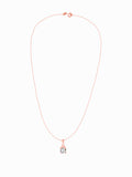 Rose Gold Classic Zircon Pendant with Link Chain