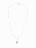 Rose Gold Halo Drop Pendant with Link Chain