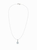 Silver Classic Flower Pendant with Link Chain