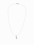 Silver Elegant Solitaire Pendant with Link Chain