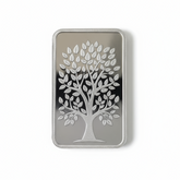 Silver bar with tree design on a white background