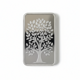 Silver bar with tree design on a white background