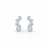 Pair of silver teardrop earrings on a white background