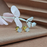Golden Shining Heart Studs
