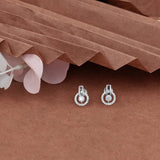 silver solitaire stud earrings for women