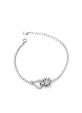 Silver Tiger Tennis Bracelet