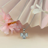 Silver Heart Charm Pendant with Link Chain