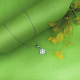 Silver Classic Flower Pendant with Link Chain