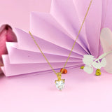 Golden Special Heart Pendant with Link Chain