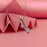 Silver Dual Heart Pendant with Link Chain