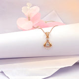 Rose Gold Charming Pendant with Link Chain