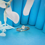 Silver Zircon Layered Ring