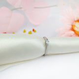 Silver Zircon Leaf Ring