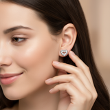 Silver Love Stud Earrings