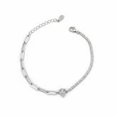 Silver Drop Chain Bracelet