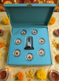 Diwali Ashtha Lakshmi Gift Coin Box 21.5g (7pcs + 1 Lakshmi Idol)