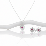 Silver Floral Pendant Necklace