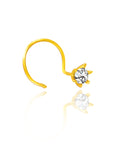 Golden Solitaire Clove Nose Ring