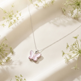 Pink Mother-of-Pearl Butterfly Pendant