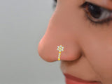 Golden Beautiful Flower Nose Ring