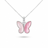 Pink Mother-of-Pearl Butterfly Pendant