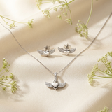 925 Silver Flying Heart Pendant Set