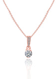 Rose Gold Solitaire Pendant with Chain