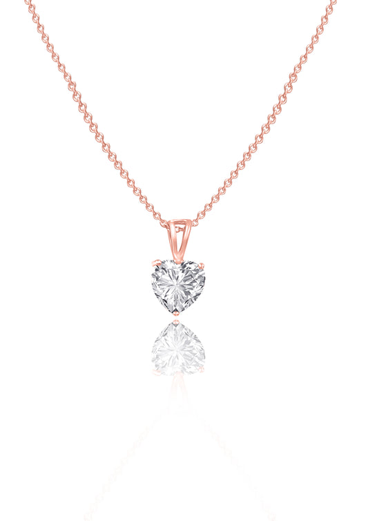 Rose Gold Special Heart Pendant with Link Chain 2480