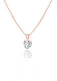 Rose Gold Special Heart Pendant with Link Chain