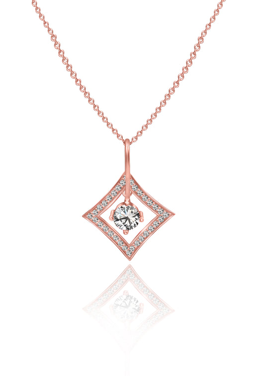 Rose Gold Dangling Kite Pendant with Link Chain 2480