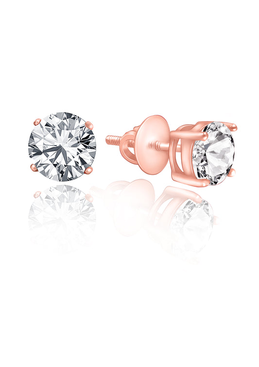 Rose Gold Zircon Earrings 2480