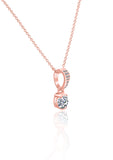 Rose Gold Solitaire Pendant with Chain