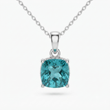 Silver Sea Green Pendant Set