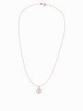 Rose Gold Solitaire Halo Pendant with Link Chain