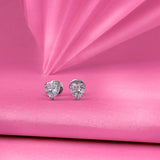 Silver Sparkling Heart Studs