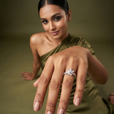 Silver Marquise V Ring