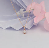 Rose Gold Solitaire Pendant with Chain