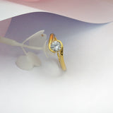 Golden Zircon Embrace Ring