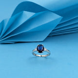 Silver Midnight Blue Ring