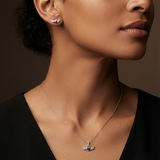 925 Silver Flying Heart Pendant Set