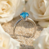 Blue Stone Silver Ring for Women