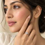 Sterling Silver Heart Halo Ring | Adjustable