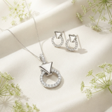 Silver Minimal Love Triangle Pendant